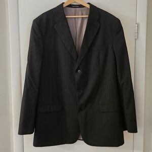 Perry Ellis 100% Wool Pinstripe Big And Tall Suit Jacket And Pants 52x44